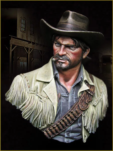 1:10 Scale Die Cast Resin Figure Model Assembly Kit Resin Bust Western Cowboy Model Toy