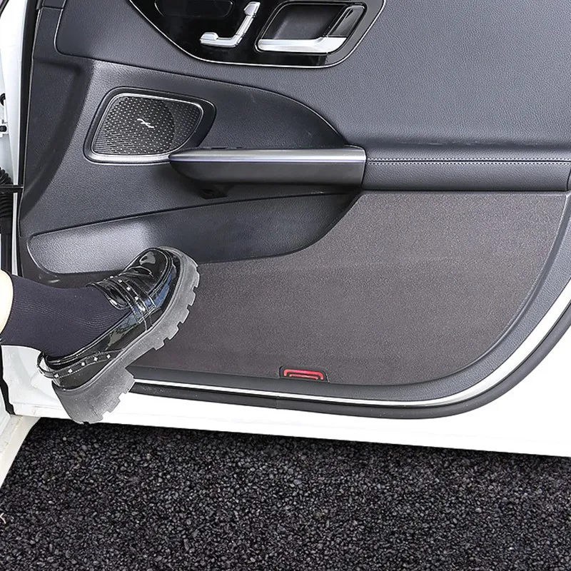 

4 шт. для Mercedes Benz C Class 2021 2022 C260 C200 Автомобильная дверная Противоударная накладка кожаная защитная пленка наклейка автомобильная отделка Аксе...