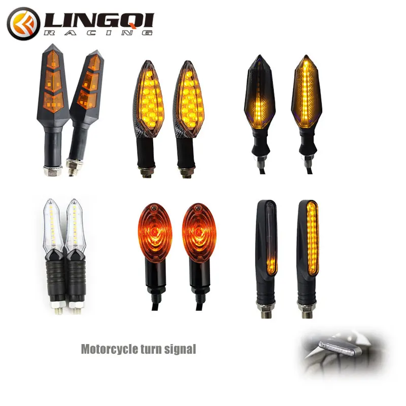 

LING QI Motorcycle LED Turn Signal Tail Light Spotlight Flasher Indicator Blinker Taillight Lamp For Dirt Pit Bike Accessories