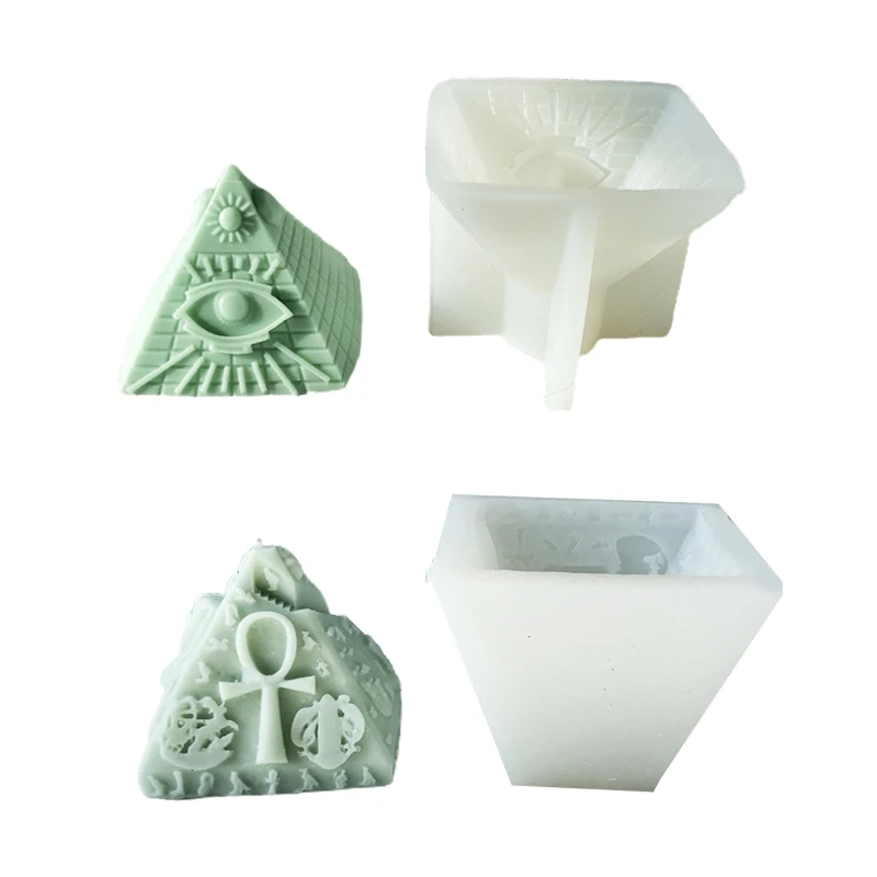

3D Pyramid Psychic Eye Silicone Mold Epoxy Casting Making DIY Candle Jewelry 918F