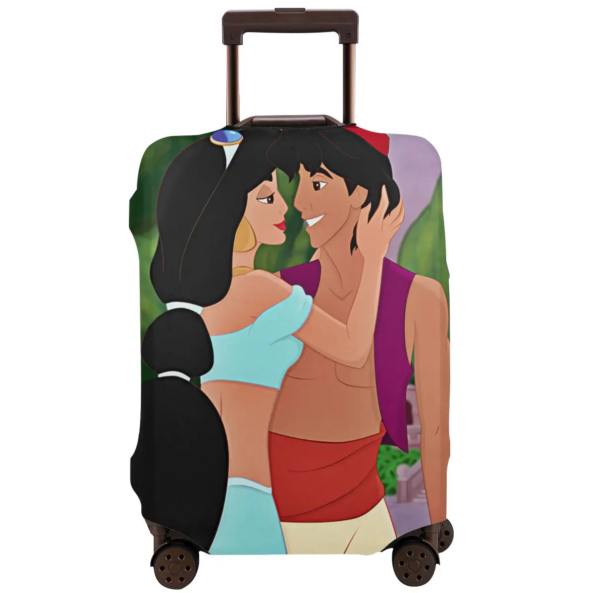 

Aladdin Cartoon Jasmine Love Travel Luggage Protective Case Washable Suitcase Luggage Cover Thicken Durable Case Accessories