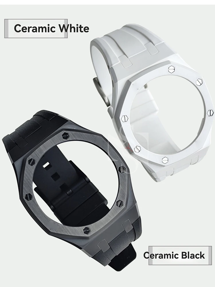 Улучшенный мод-кит GA2100 для Casio G-SHOCK |   Керамический безель и мягкий ремешок из фторкаучука |   Прочный мужской корпус для часов + набор ремешков для самостоятельной сборки (art.: 3920d90a032d9) - 3920d90a032d9