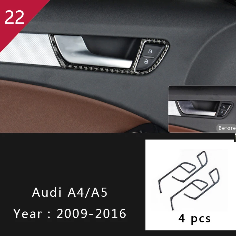 

Для Audi A4 S4 RS4 B8 8K A5 S5 RS5 8T 8F Автомобильное углеродное волокно, оконная дверная панель, полоски, защитная накладка, наклейка, аксессуары
