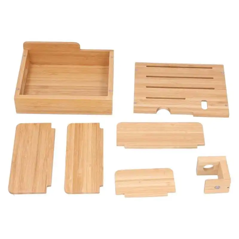 

Cell Phone Holder Tablet Storage Stand Bamboo with Accessories for Watch for Study Room for Bedroom for Office