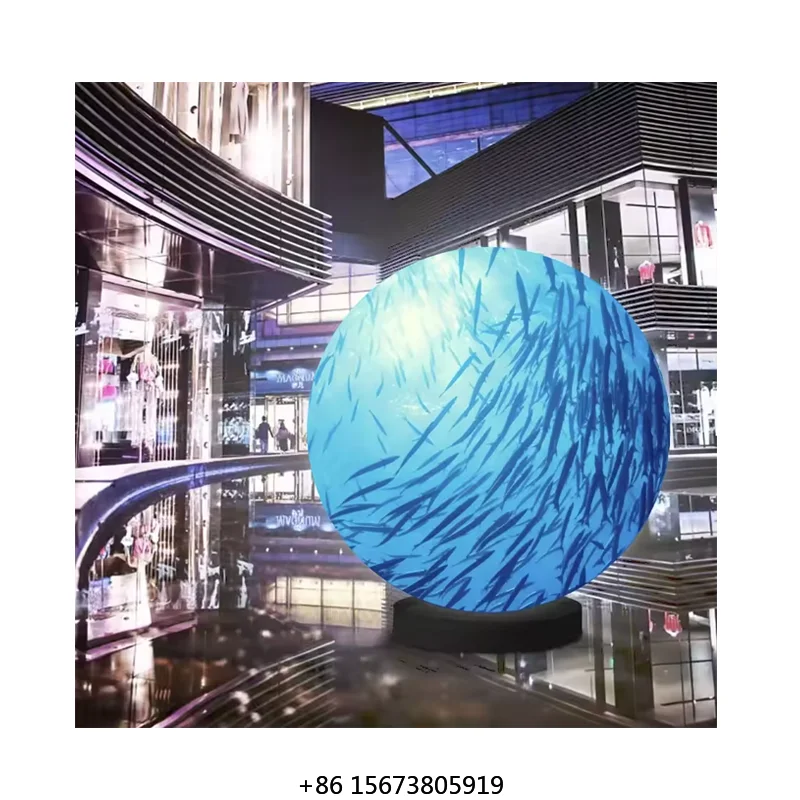 Фото Сферический LED-экран P1.8 P2 P2.5 P3 P4 P5, LED-видеоглобус, круглый сферический LED-дисплей для стен №3