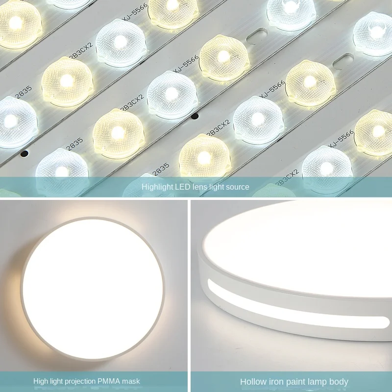 Modern Iron Led Ceiling Light Black Acrylic Living Room Bluetooth Chandelier Ultra Thin Remote Control Sensor Led Ceiling Lamps