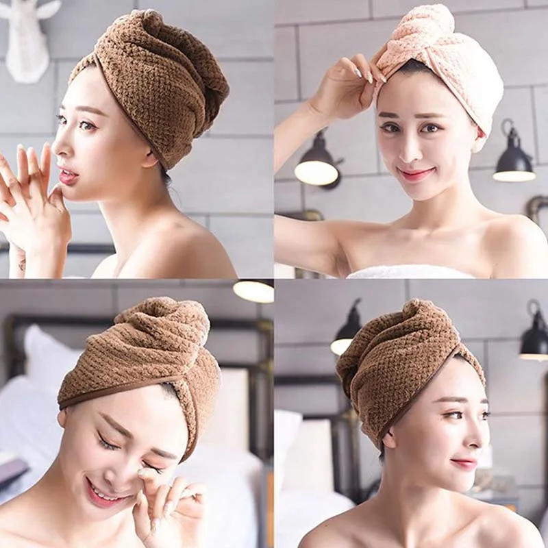 

1PCS Hat Quick Dry Cap Magic Microfiber Hair Fast Drying Dryer Towel Bath Wrap