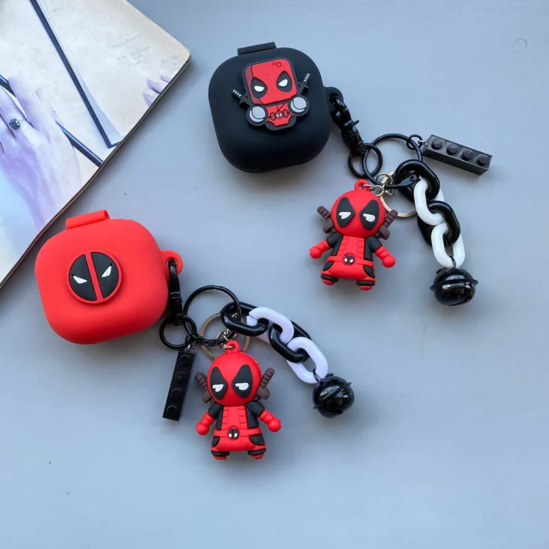 

Мультяшный чехол для наушников Marvel Дэдпул для Samsung Galaxy Buds 2/Live/Pro, силиконовый защитный чехол для Samsung с брелоком