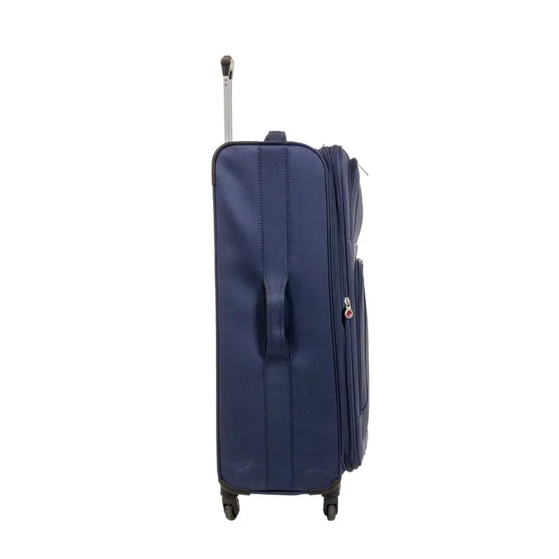 28-inch Softside Rolling Spinner Upright Checked Luggage, Navy