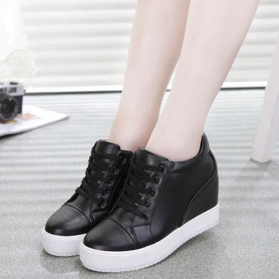 2022 Hot White Hidden Wedge Heels sneakers Casual Shoes Woman high Platform Shoes Women's High heels wedges Shoes For Women images - 6