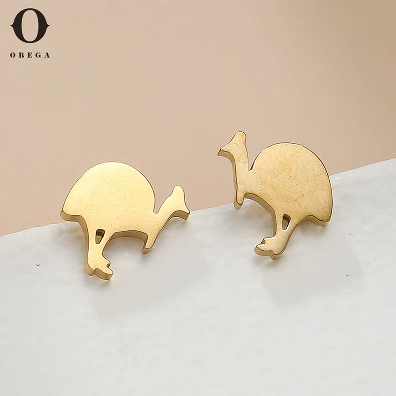 

Женские серьги-гвоздики в виде кенгуру, из нержавеющей стали