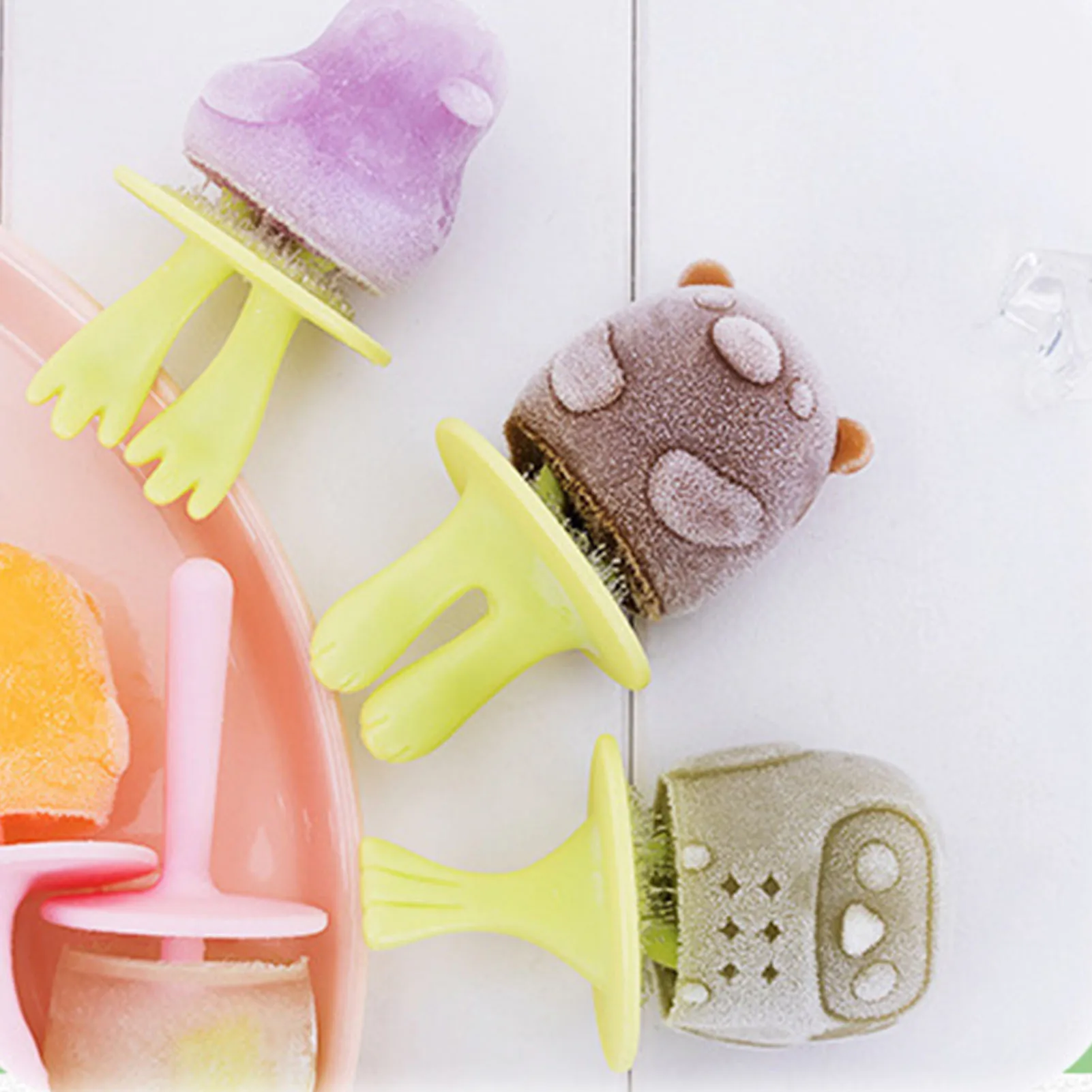

2022 New Ice Cream Mold Mini DIY Ice Popsicle Maker Mould 6 Grid Silicone Popsicle Mold With Stick Lid Summer Ice Dessert Mold