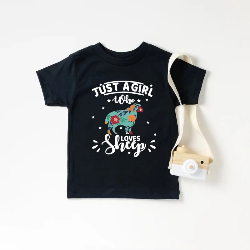 

Милые детские футболки с принтом «только девочка, которая любит овец», детские топы, хлопковая Футболка для малышей, летняя модная футболка ...