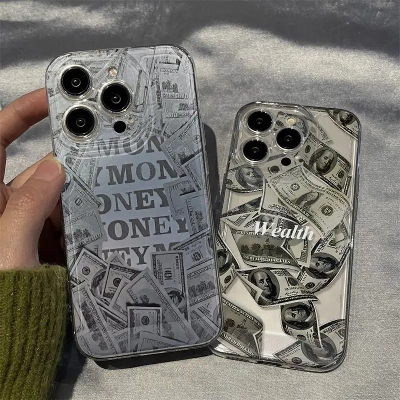 Новый модный прозрачный чехол в долларах США для Samsung A73 A72 A55 A52 A51 A50 A34 A35 A33 A32 A31 A30 A24