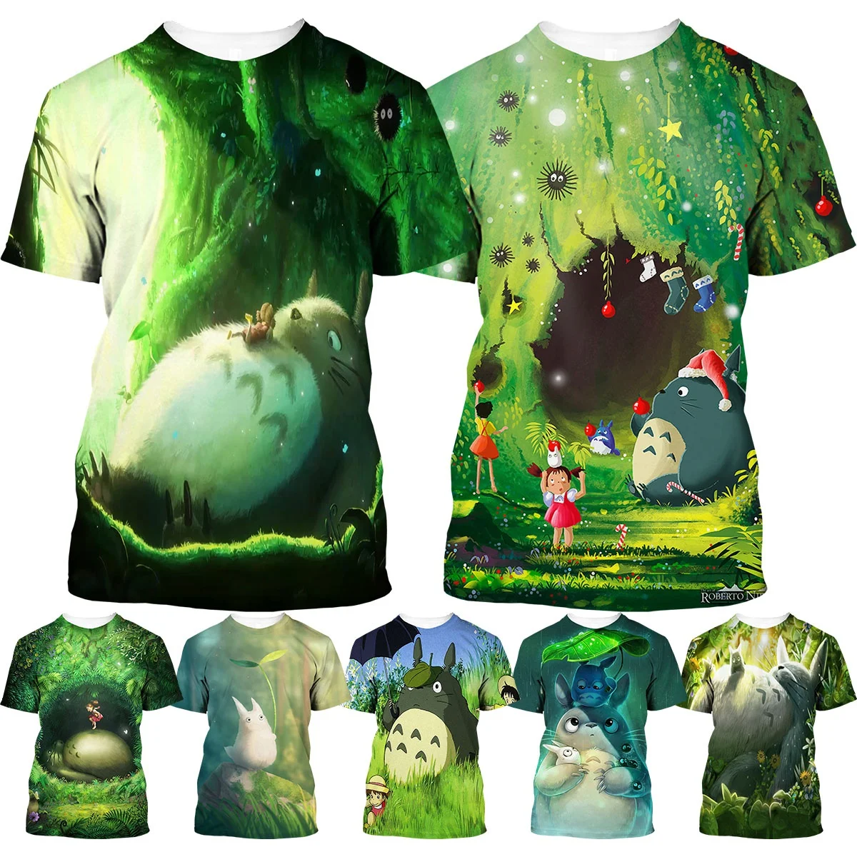 

Personality Totoro Harajuku Kawaii Tshirt Anime T-shirt Unisex Spring Summer Short Sleeve Tops Tee
