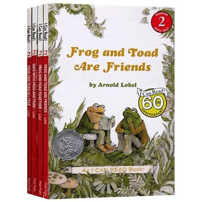 4 Books/Set I CAN READ Frog and Toad Are Friends Kids Children English Picture Storybook Age 4-8 Years