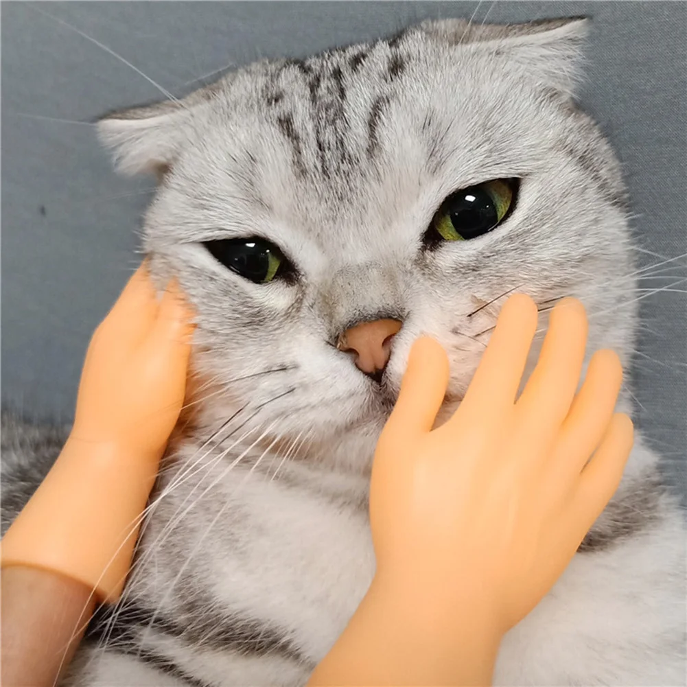 

1 Pair Adult Kid Novelty Toy Funny Finger Fidget Left Right Mini Hands Tease Cat Pet Gags Joke Party Halloween Cosplay Prop New