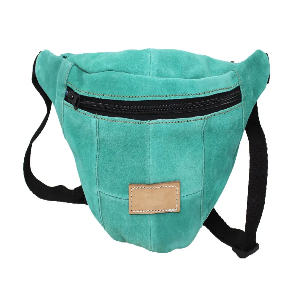Faux Suede Leather Waist Belt Bag Travel Pouch Fanny Pack Grey 18AA03GY