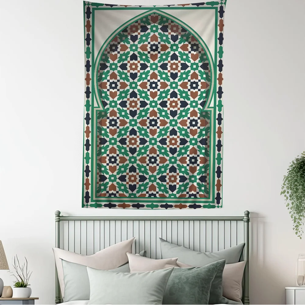 Morocco Door Arabic Cartoon Tapestry Hippie Flower Wall Carpets Dorm Decor Art Home