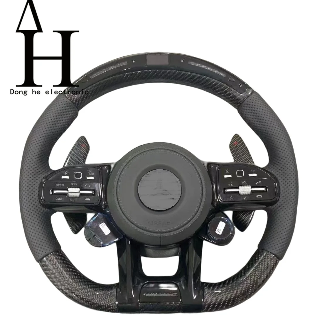Suitable for Mercedes-Benz C-Class E-Class A-Class CLA GLC GLB SLK GLA AMG LED Carbon Fiber Steering Wheel