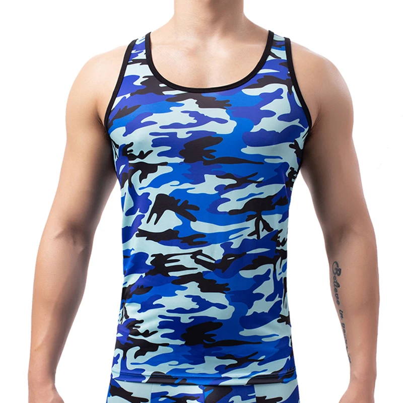 Майка мужская камуфляжная без рукавов дышащая майка для фитнеса спортивная