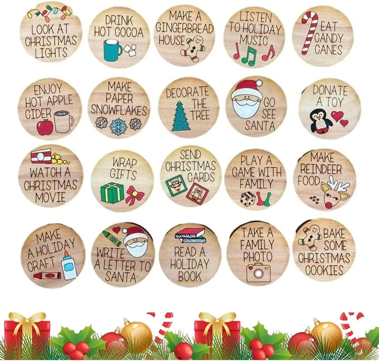

Christmas Countdown Token Set Wooden 20 Piece Set