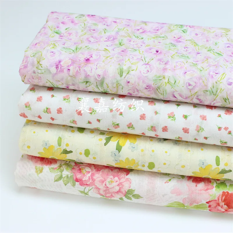 

Хлопчатобумажная жаккардовая ткань, цифровой активный принт, пасторальная маленькая свежая Женская ткань для детской одежды для платьев