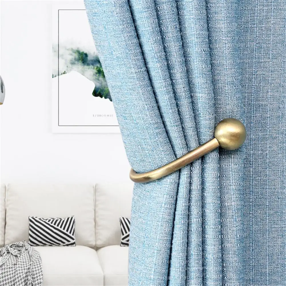 

2Pcs Curtain Holders Polished Double-hole U-shaped Portable Modern Style Wall-mounted Curtain Tieback Hook for Home
