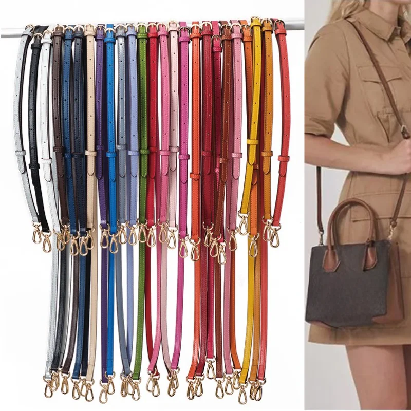 1.2cm wide Leather Replacement Belt Crossbody Strap Purse Handles Luxury Adjustable Shoulder Strap Women Bag Accessorie