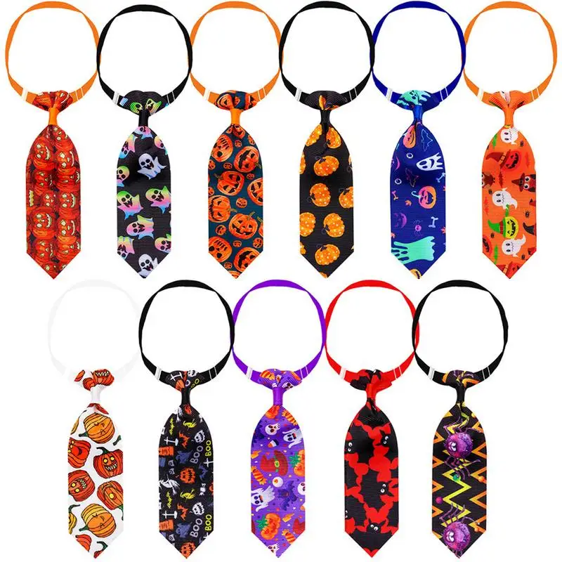 

Halloween Dog Bow Tie 11Pcs/Set Adjustable Dog Neckties Set Adjustable Dog Cat Bow Ties Small Medium Large Dogs Cats Fall