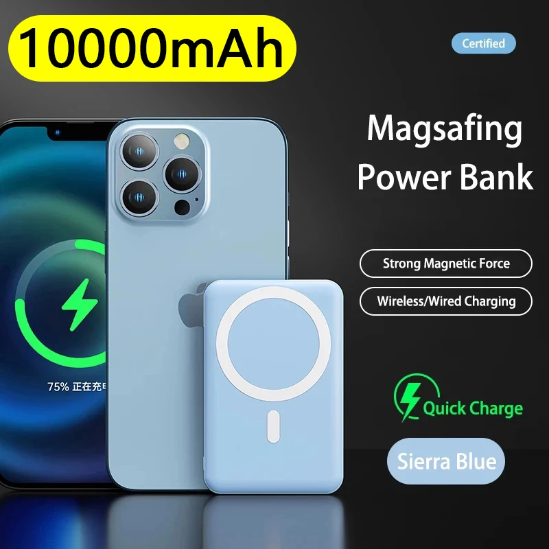10000mAh Magnetic Wireless Fast Charging For Iphone 13 12 13Pro 12Pro Max Induction Charges Portable Mobile Phone Power Bank
