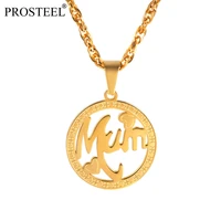 prosteel mothers day birthday gift pendant mom wife fashion necklace blacksilver18k gold plated for women psp2944