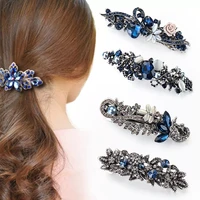 new fashion crystal hair clips vintage spring hairpins leaf flowers barrettes elegant women headwear luxury hair accessories