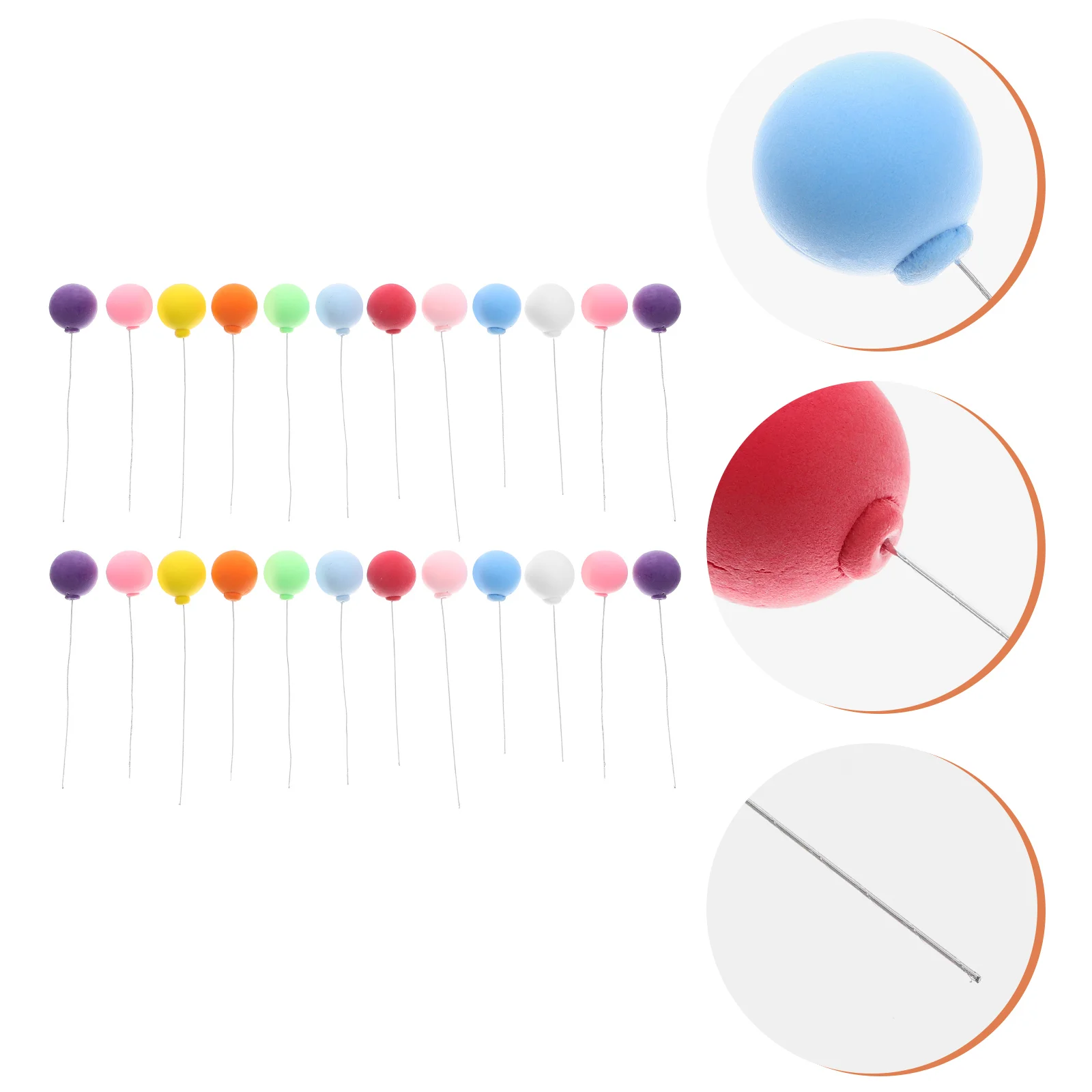 

24 Pcs Wedding Decorations Baking Cake Add-Ins Balloon Dessert Picks Shaped Toppers Adorns Cupcake