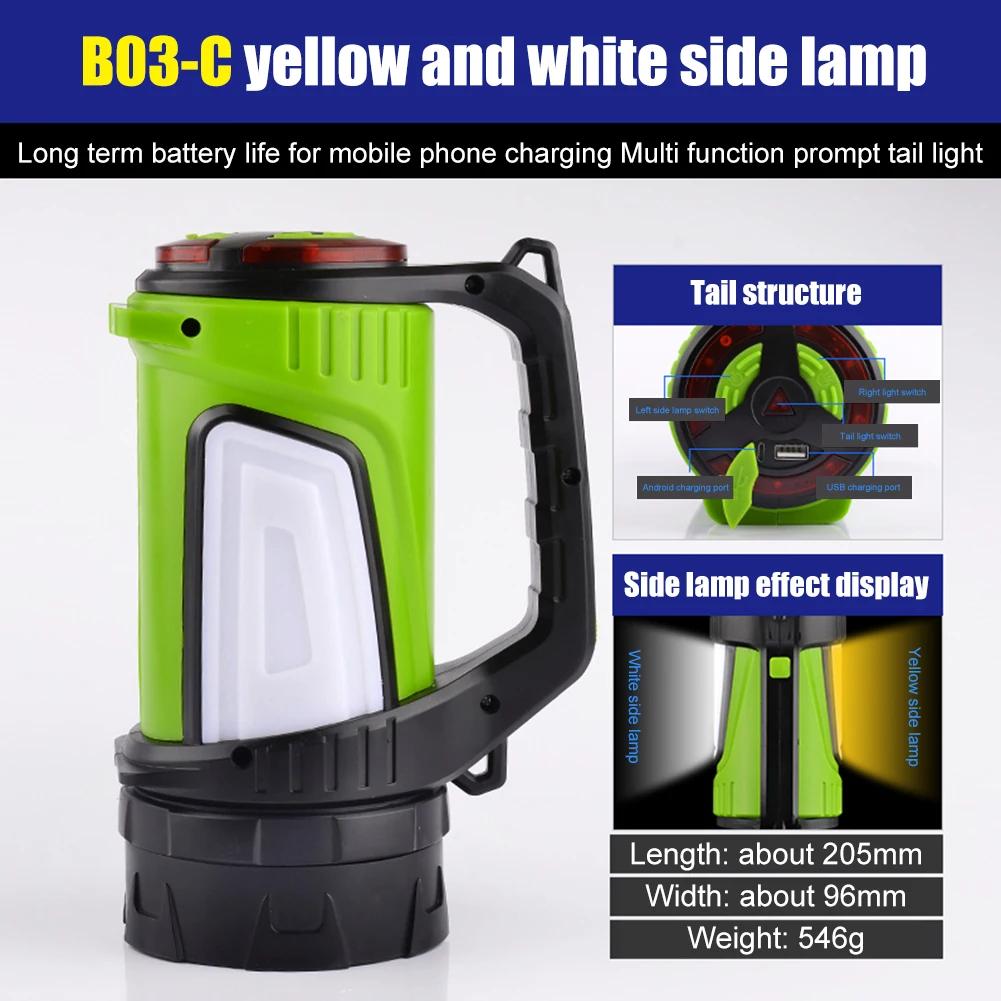 

Светодиодный поисковый фонарь, супер яркий Мощный COB светильник, повседневный водонепроницаемый, с зарядкой от USB, для активного отдыха, пох...