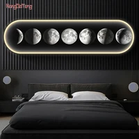 Modern Moon Interior Painting Led Wall Hanging Light For Bedroom Living Room Cafe Interior Home Decoration Hanging Fixed Light