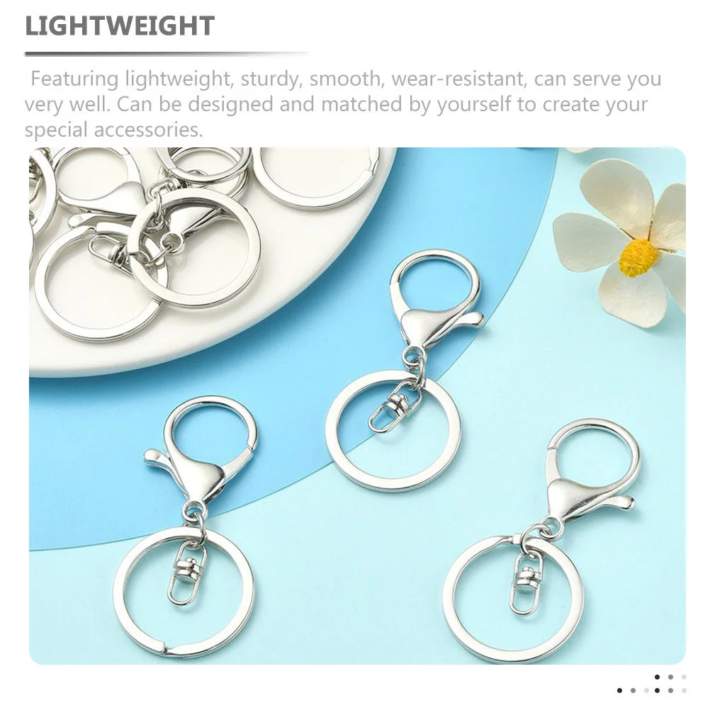 10 Pcs Key Chain Keyrings Bulk Automotive Accessories Lobster DIY Clasps Metal Keychain Hooks Car Clip Crafts