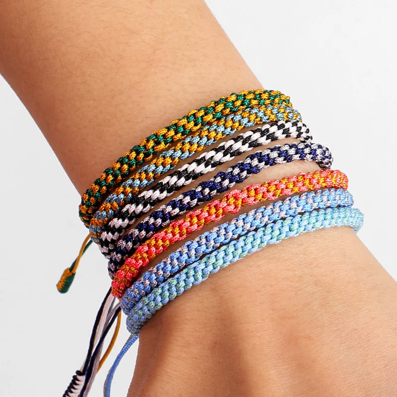 

Retro Boho Handmade Multicolor Braided Friendship Woven Bracelet Jewelry