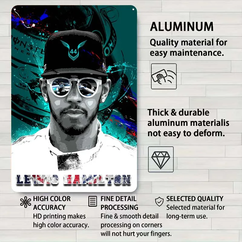 Льюис Хэмилтон векторарт металлические вывески спортивный постер украшение