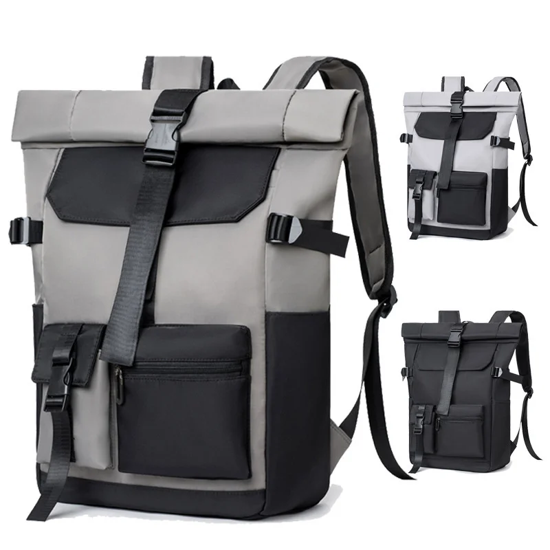 

School bag Men's Backpack Waterproof Rollup Backpack Women Travel Expandable USB Charging Large Capacity Laptop Bag Mochilas