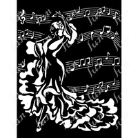 desire dancer stencils music note layered stencil diy scrapbooking diary greeting card making craft embossing decoration