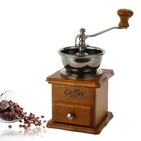 Manual Coffee Grinder Classical Bean Grinder Coffee Spice Burr Mill Hand Crank Coffee Mill Herbs Wooden Coffeeware