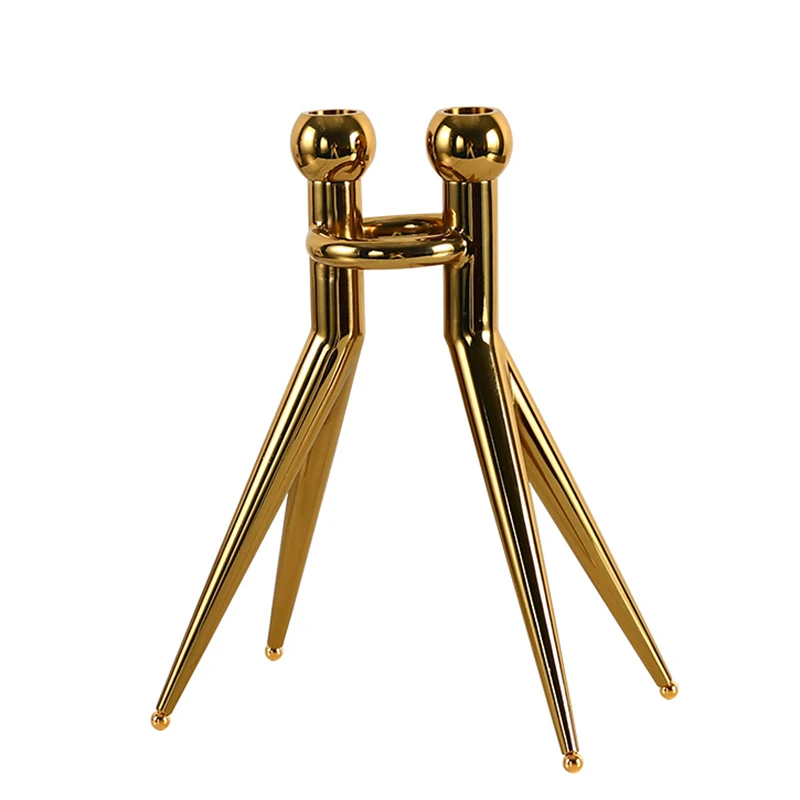

Luxury Gold Silver Metal Candle Holders Nordic Home Decor Creative Decorative Candlesticks Modern Wedding Table Centerpiece Gift