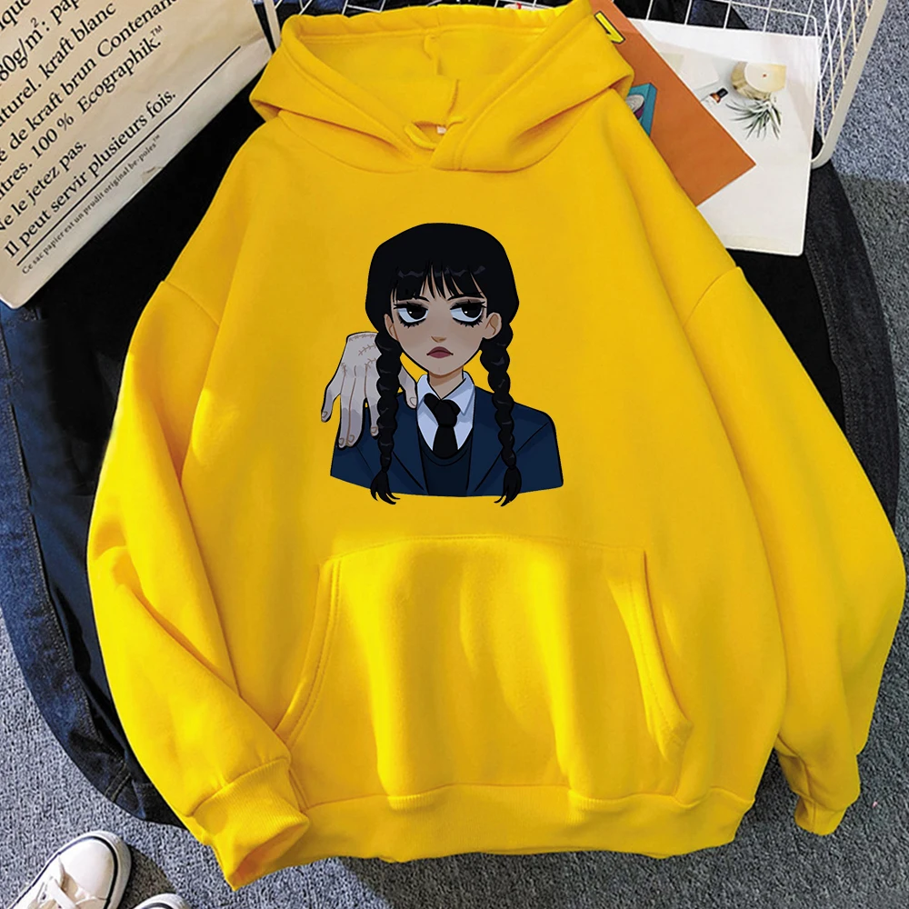 

Wednesday Addams Hoodies Unisex Gothic Casual Manga Graphic Sweatshirt Vintage/retro Men/women Four Seasons Polyester Fleece Top