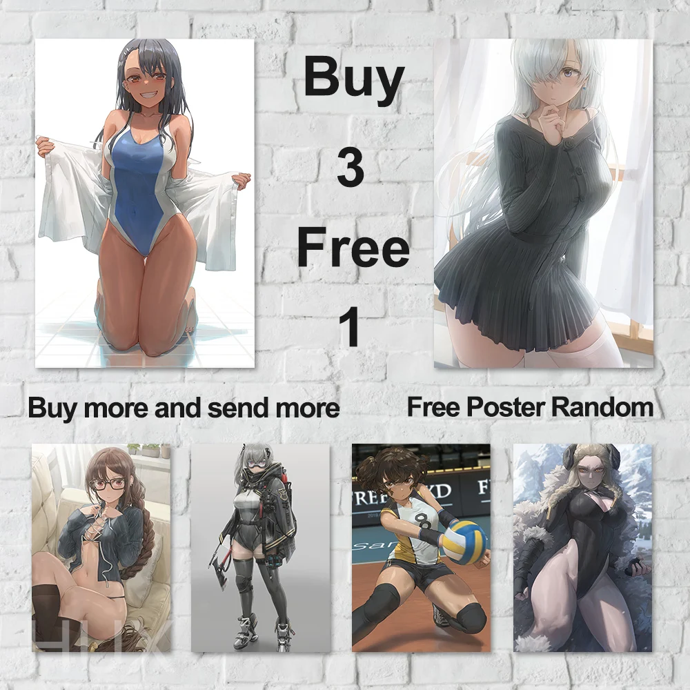

Japan Anime Sexy Girl Quality Poster Vintage Art Wall Canvas Painting Custom Printed Image Modern Room Home Decor Wall Stickers