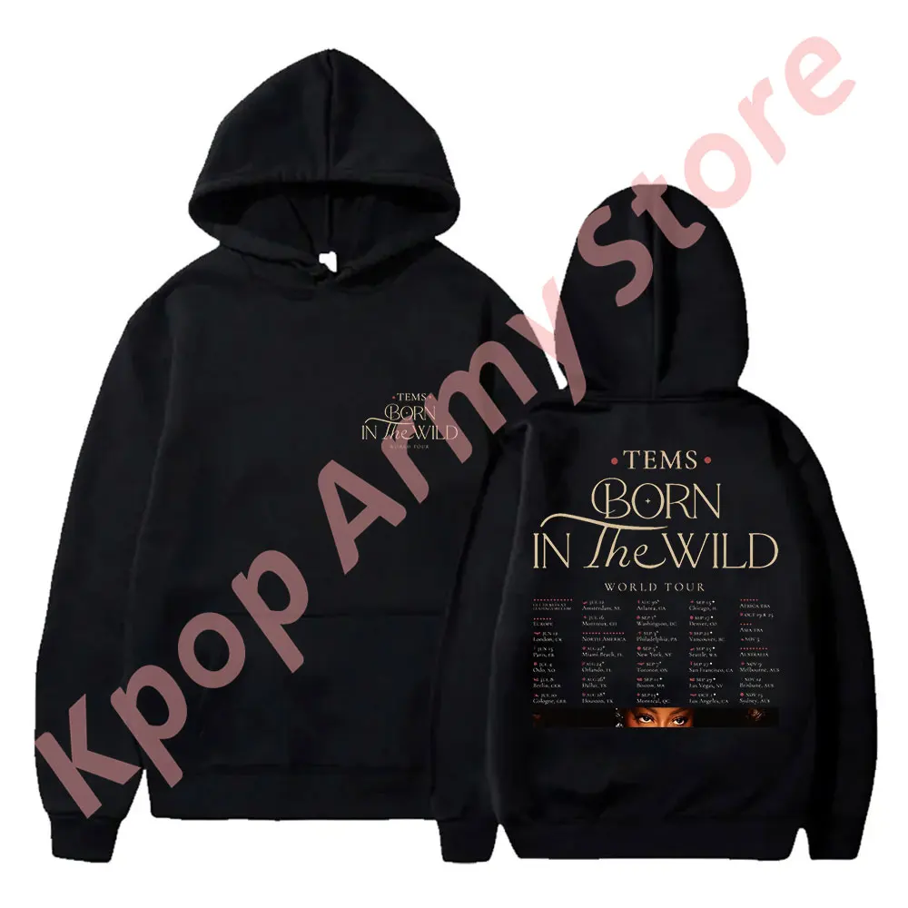 Tems Born in the Wild World Tour Merch толстовки с новым логотипом пуловеры для женщин и мужчин