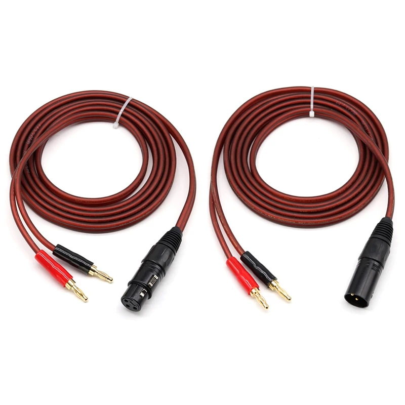 

XLR To Banana Speaker Cable,XLR 3 Pin Dual Banana Plugs Audio Cable, Gold-Plated 4Mm Plug To XLR3 Pro Hifi