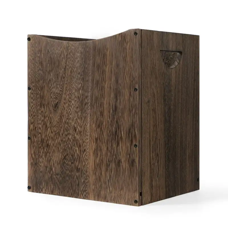 

Gallon Rustic Wood Trash Can Wastebasket with Handles, Brown Rain barrel water collector Kitchen trash can Compost bin for kitch