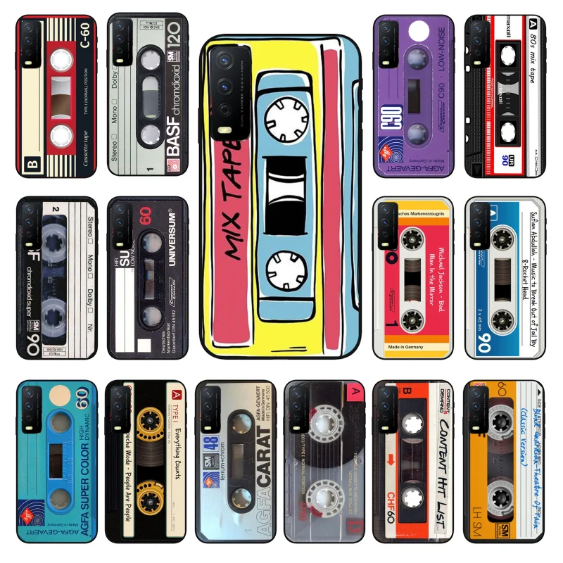 

Vintage Cassette Tape Retro Phone Case For VIVO Y53S Y33S Y22S Y11S Y31 Y21 Y70 Y20 Y21S Y72 Y35 Y51 Y01 V23E V21 V23 V21E Funda