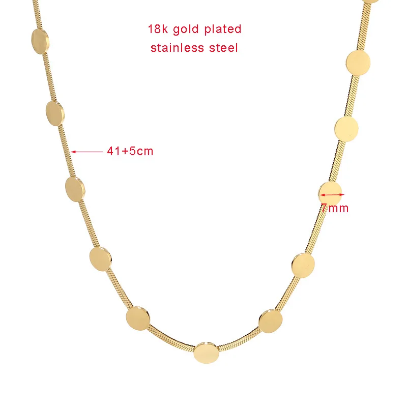 

2pcs 316L Stainless Steel Gold Plated New Arrival Charm Fashion Round Snake Chains Necklace For Women Girls Party Jewelry Gifts